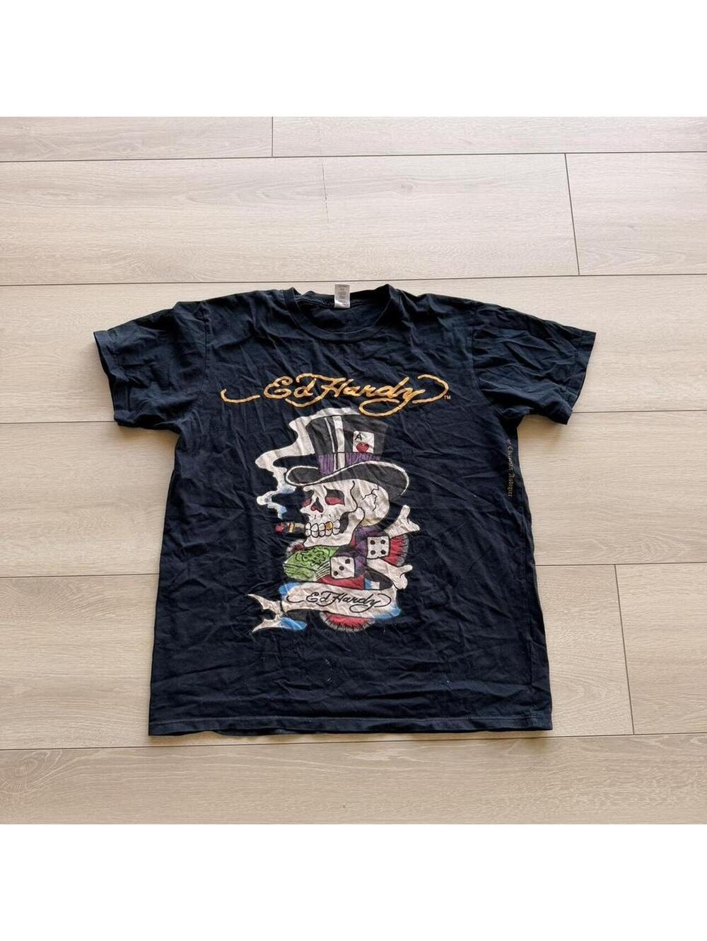 Ed Hardy Men's Black and Navy Tshirt